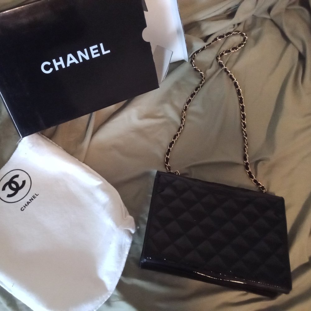 CHANEL Patent Leather Crossbody Bag